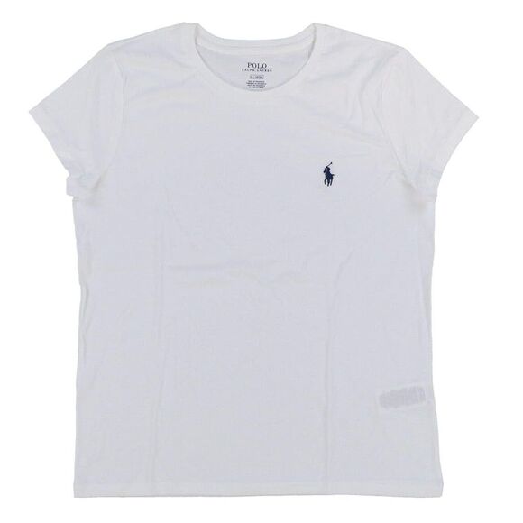 Ralph Lauren White Tee with Blue Logo - Picture 1 of 4